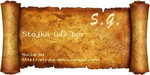 Stojka Gábor névjegykártya